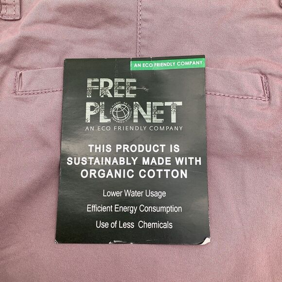 Free Planet Mens Chino Shorts Faded Purple Size 38 NWT - Picture 8 of 12